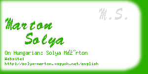 marton solya business card